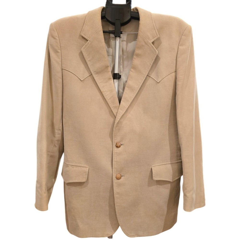 Vintage 1970s Brad Whitney Western Corduroy Blazer Jacket 42L Elbow Patches